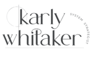 Gray logo of Karly Whitaker, symbolizing professional HoneyBook full setup services