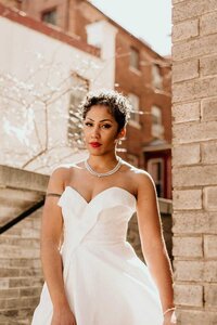 strapless wedding dress with pockets