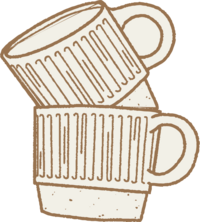 hand illustrated coffee cups
