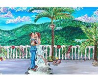 final product of a newly wed couple live event painting