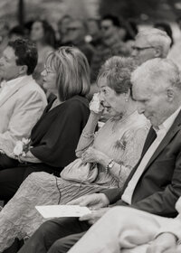 grandma crying at oregon wedding