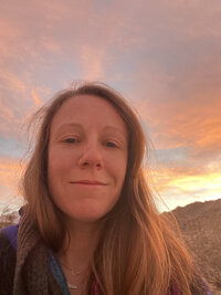 Womans face with sunset
