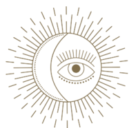 Sun, moon, third eye icon