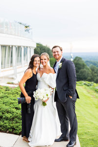 Eleanor Stenner with bride and groom at Birmingham wedding 