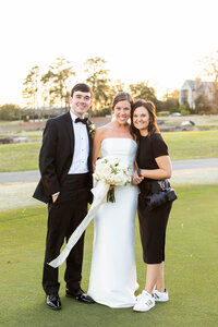 Eleanor Stenner with bride and groom at Birmingham wedding 