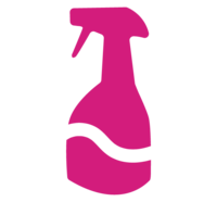 Pink cleaning bottle icon