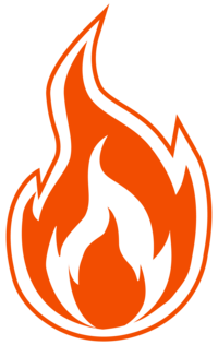 PPC campaign manager icon featuring the Pandas on Fire brand fire symbol, representing expertise and dynamic management in pay-per-click advertising.
