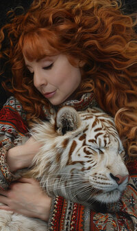 Brave Star - Branded Character Image - Bailey Sleeping with White Tiger
