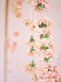 Pink Carnation on Gold Wedding Arch
