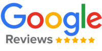 Google Reviews badge showing five-star ratings for Dublin Air, based on customer feedback and testimonials about air conditioning services.