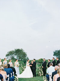 summer wedding ceremony with flowers