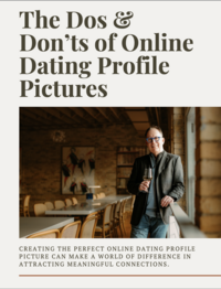 A flat lay image featuring printed photos, a digital tablet, and fashion details spread across a neutral backdrop—styled to represent tips and visuals for online dating profile photo do’s and don’ts.