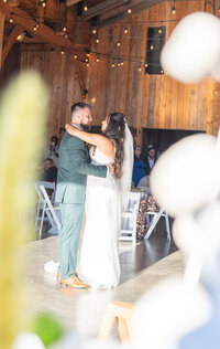 Bride and groom first dance after their elopement.