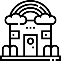 Kindergarten rainbow icon,