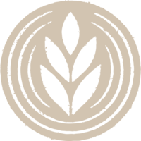 Grain Artisan Bakery circular logo featuring a stylized wheat symbol, representing their certified gluten-free, community-centered bakery in Snohomish, Washington.