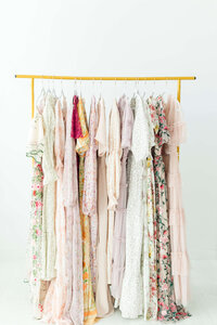 Rack of clothes for client closet