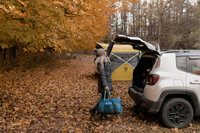 camping in a door county apple orchard