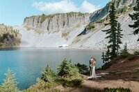 Bride and Groom at Chain Lakes Mount Baker organized by seattle wedding planners