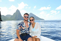 Honeymooners in St. Lucia from testimonial praising excellent communication and dream honeymoon planning. Tailored Oasis Travel Co.