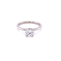 Solitaire diamond engagement ring set in platinum