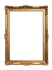 Élément graphique issue de l'identité visuelle de Fenicia Studio, il représente un cadre de peinture avec des ornements et des dorures.