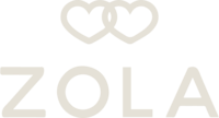 A white version of the logo for the company ' Zola'.