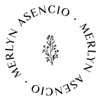Merlyn Asencio's logo mark featuring her name and a delicate flower, symbolizing the warmth, care, and growth central to her trauma therapy practice in Miami, Florida