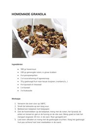 Homemade granola