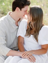 Bride and groom walk up memorial steps at their DC wedding