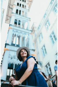 Maggie Dickens, LPCS, smiling outdoors, representing coaching and therapy for childfree women who want to release guilt, societal pressure, and self-doubt while embracing their chosen path.