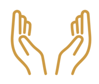 Icon of two hands opening up