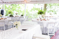 Beautiful white table settings at Grandview venue by Rock City in Lookout Mountain, Georgia