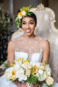 Pearl beaded wedding dress, a-line