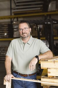 Man in wood shop