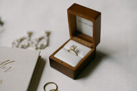 Wedding ring in ring box to display