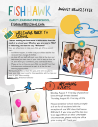 Fishhawk preschool newsletter