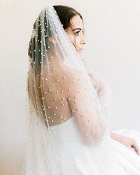 Long Pearl Veil for Wedding