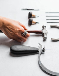 styled shot of a jeweler and her tools by a Northern VA Brand photographer, Denise Van Photography