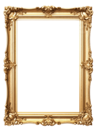 Élément graphique issue de l'identité visuelle de Fenicia Studio, il représente un cadre de peinture avec des ornements et des dorures.