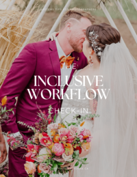 Cover image for The Inclusive Workflow Check-In by Simply Sandra Yvonne, designed to help wedding photographers build more inclusive and accessible client experiences.