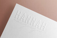 Embossed Brand Mark on Paper Mockup for Hannah M Photo and Film
