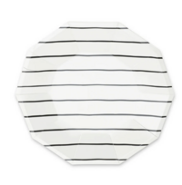 Black Stripe Hexagon Dinner Plate
