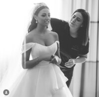 Casey, Founder of Most Valuable Bridesmaid behind the scenes at wedding with New York Bride.