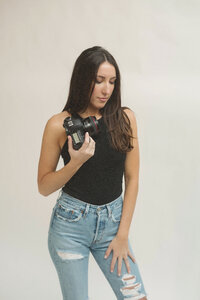 Professional wedding photographer with camera