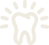 Teeth whitening in Middleton Idaho. An icon of a white tooth with bright rays around it, showing that it is white..