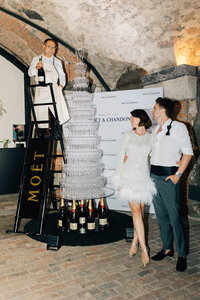 Moet + Chandon Champagne Tower Wedding