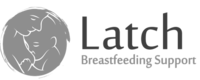 A grayscale logo for Latch Breastfeeding Support.