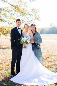 Eleanor Stenner with bride and groom at Birmingham wedding 