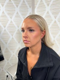 Event makeup by Laura Duflo of Boho Glow Studio in Mankato, MN, featuring a soft glam look.