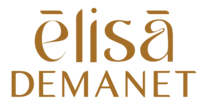 Logo wordmark ocre Elisa Demanet crée par le TSudio graphique, à Saint-Gilles-Croix-de-Vie en vendée.